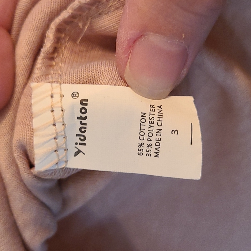 NWT Women's size M Yidarton tan & white long sleeve shirt - Picture 3 of 5